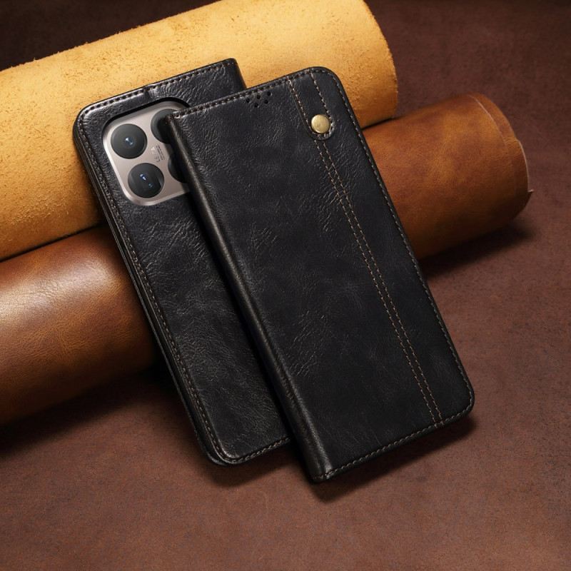 Flip Case Für Xiaomi 15t Pro Gewachstes Kunstleder