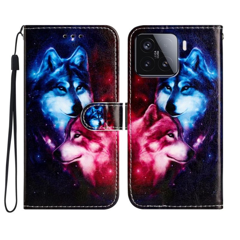Lederhüllen Für Xiaomi 15t Pro Mit Zwei Wölfen