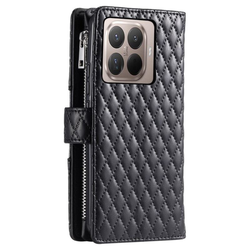 Lederhüllen Xiaomi 15t Pro Gesteppt Mit Reißverschlusstasche