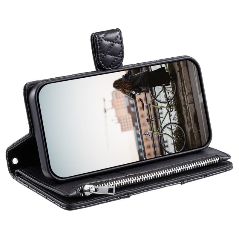 Lederhüllen Xiaomi 15t Pro Gesteppt Mit Reißverschlusstasche