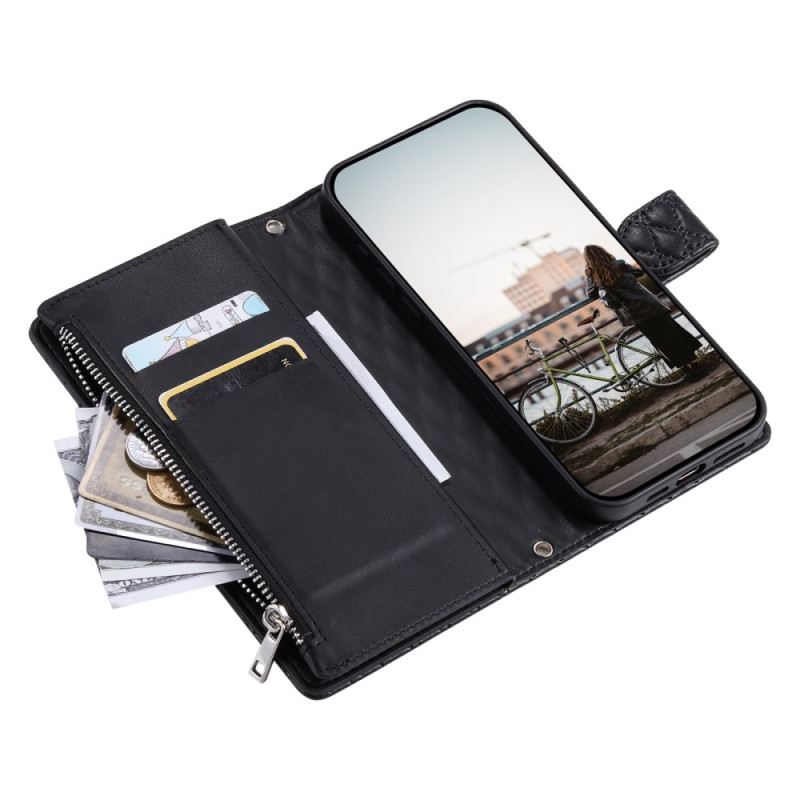 Lederhüllen Xiaomi 15t Pro Gesteppt Mit Reißverschlusstasche