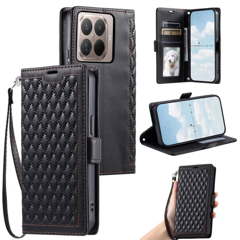 Lederhüllen Xiaomi 15t Pro Gesteppt Mit Riemen