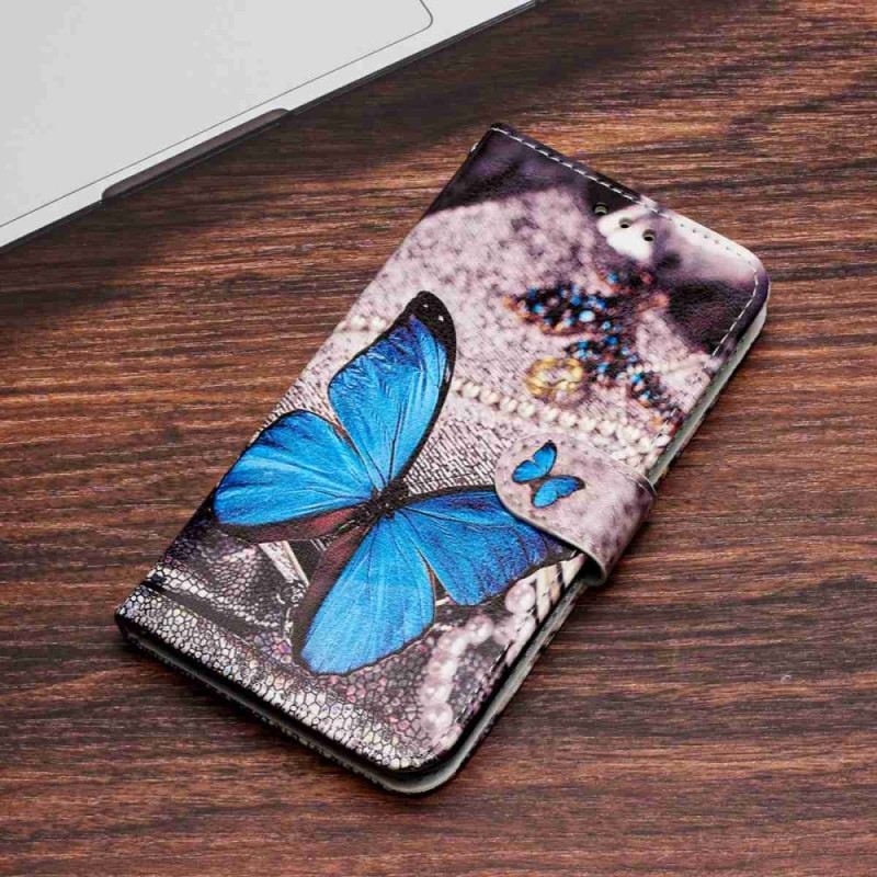 Lederhüllen Xiaomi 15t Pro Handyhülle Blauer Schmetterling
