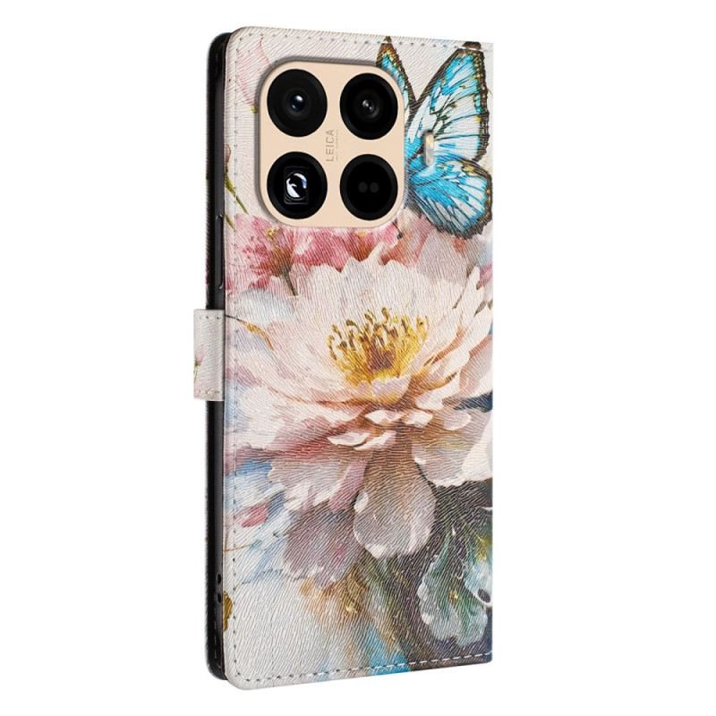 Lederhüllen Xiaomi 15t Pro Handyhülle Blume Und Schmetterling