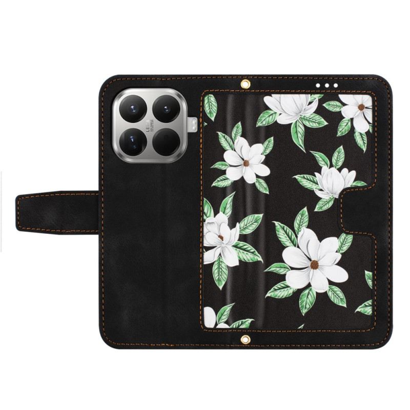 Lederhüllen Xiaomi 15t Pro Handyhülle Blumenmuster Mit Riemen
