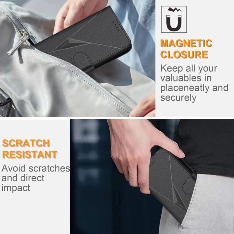 Lederhüllen Xiaomi 15t Pro Handyhülle Dreiecksmuster