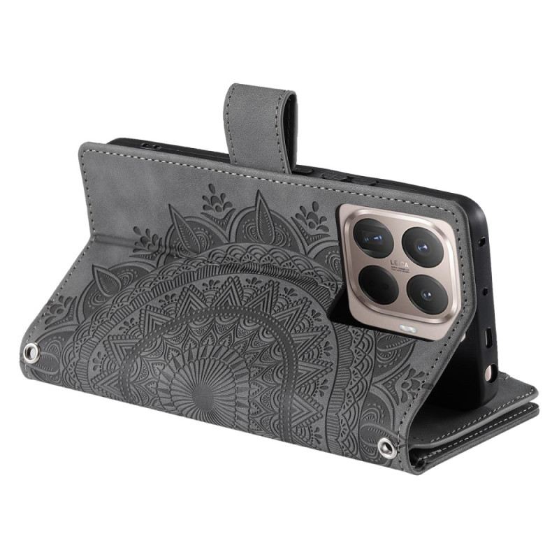 Lederhüllen Xiaomi 15t Pro Handyhülle Geldbörse In Mandala-wildlederoptik