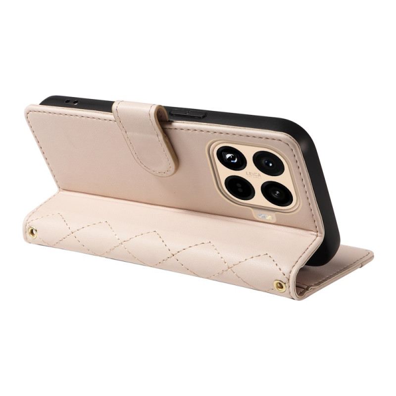 Lederhüllen Xiaomi 15t Pro Handyhülle Gesteppt Mit Riemen Und Schulterriemen