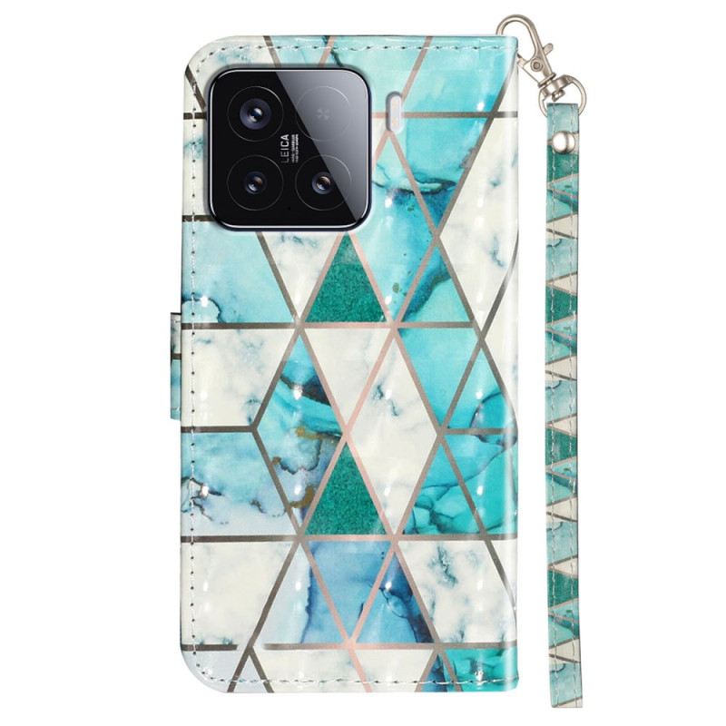 Lederhüllen Xiaomi 15t Pro Handyhülle Grüner Marmor Mit Armband