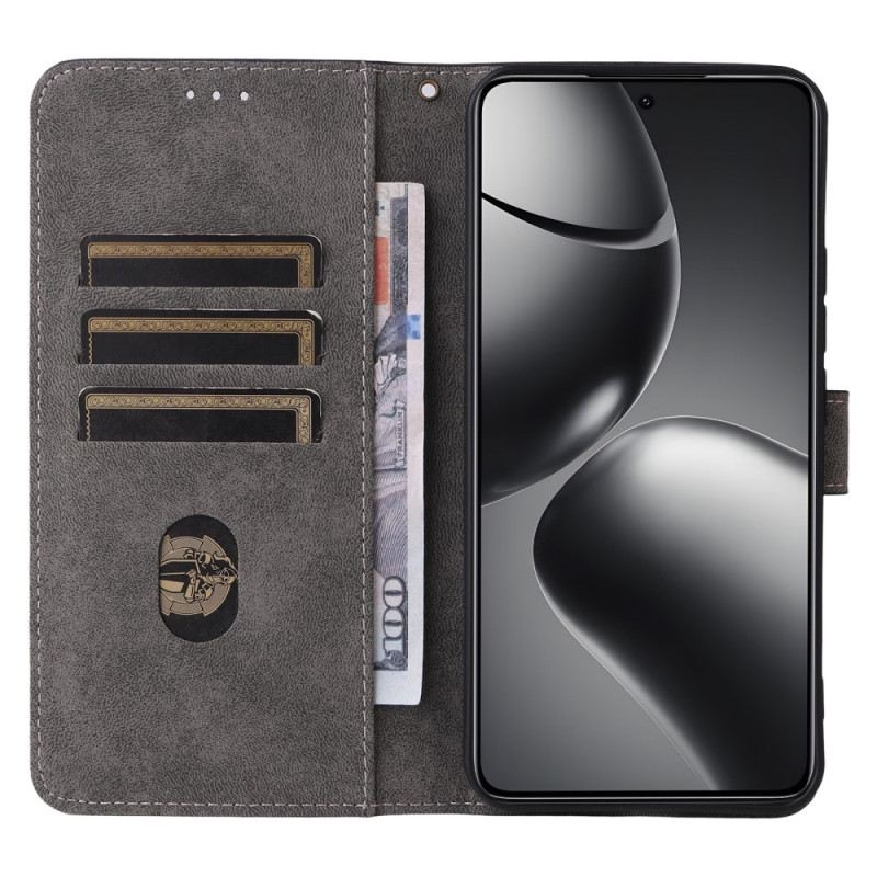 Lederhüllen Xiaomi 15t Pro Handyhülle Rfid-geldbörse In Wildlederoptik