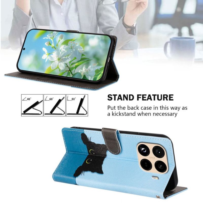 Lederhüllen Xiaomi 15t Pro Handyhülle Schwarze Katze