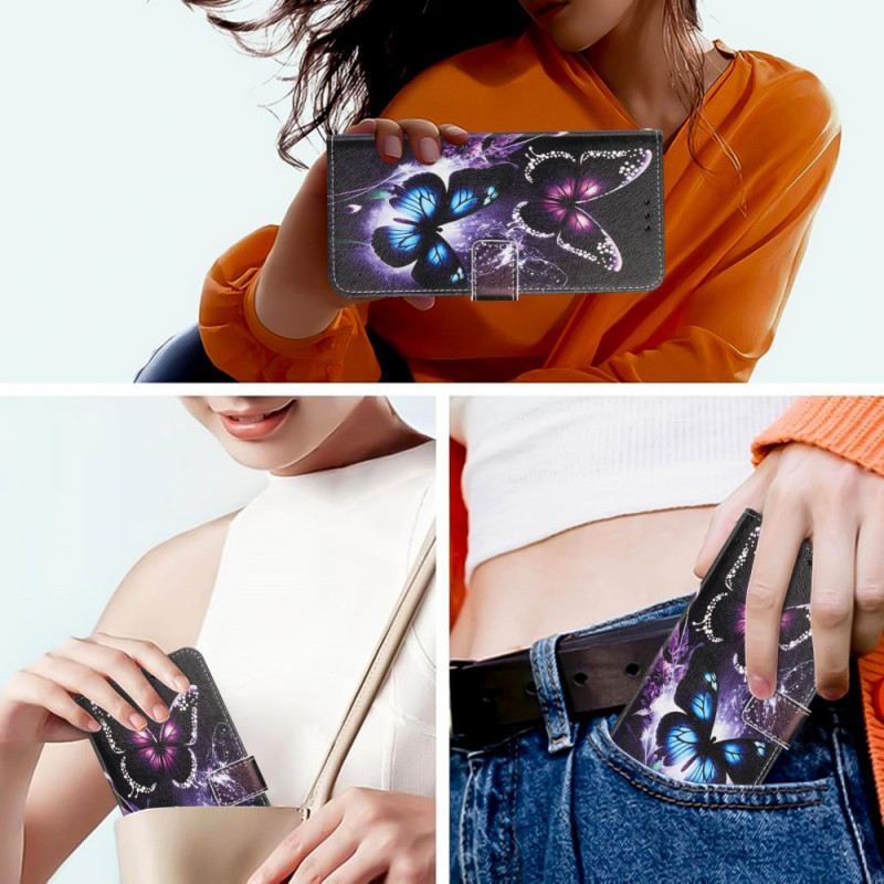 Lederhüllen Xiaomi 15t Pro Handyhülle Zwei Schmetterlinge