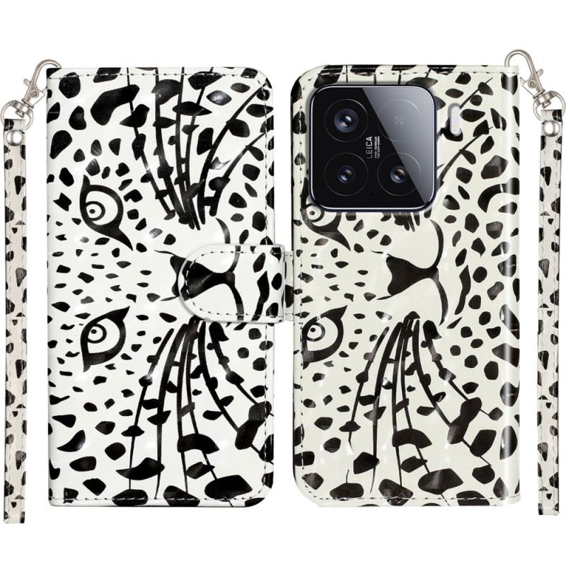 Lederhüllen Xiaomi 15t Pro Leoparden-armband