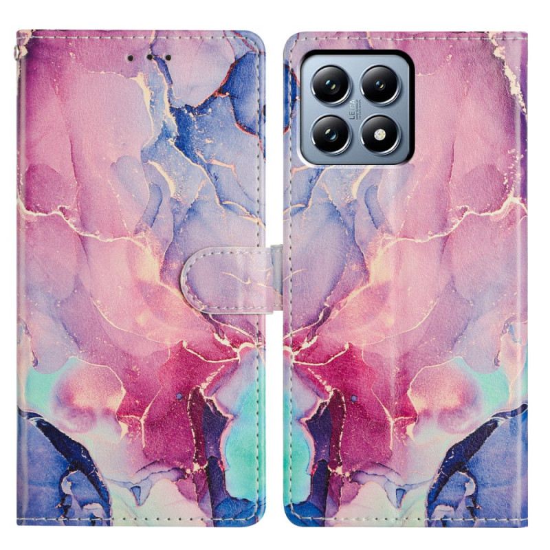 Lederhüllen Xiaomi 15t Pro Rosa-grüner Marmor