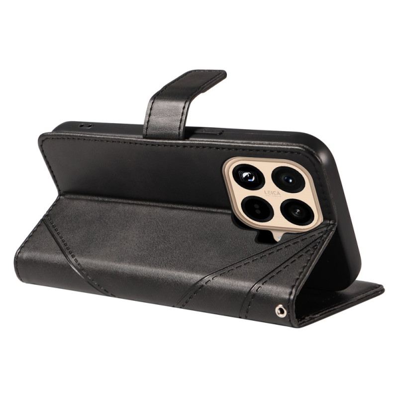 Lederhüllen Xiaomi 15t Pro Zweifarbiges Geometrisches Muster