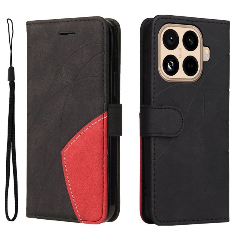 Lederhüllen Xiaomi 15t Pro Zweifarbiges Wellenmuster