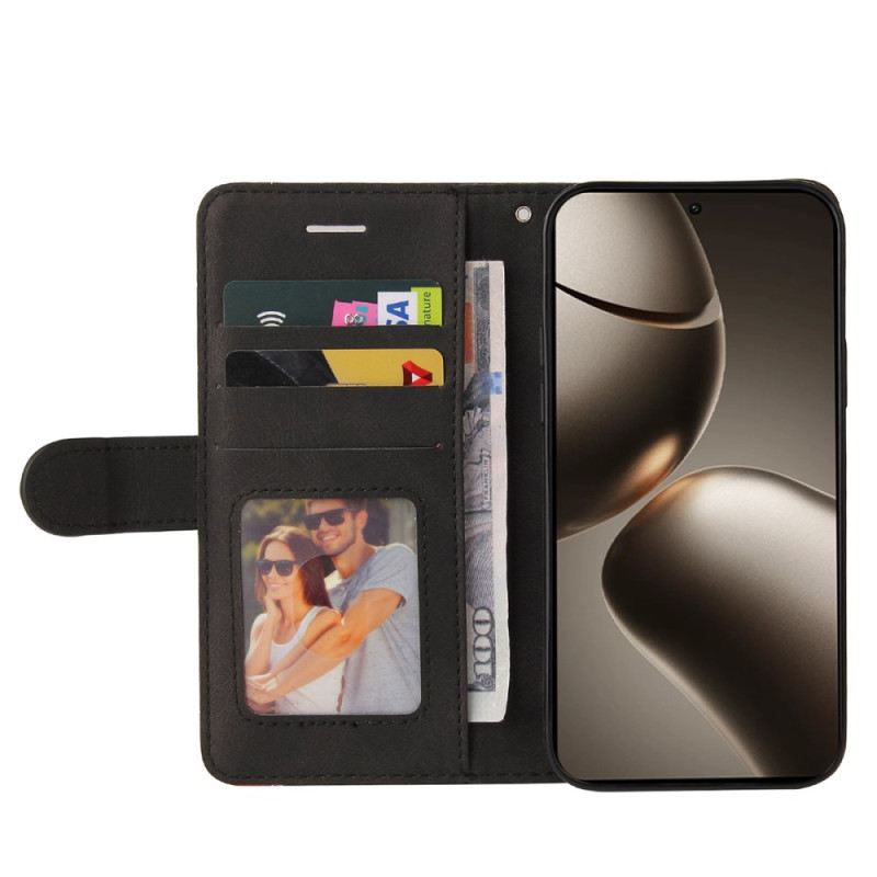 Lederhüllen Xiaomi 15t Pro Zweifarbiges Wellenmuster