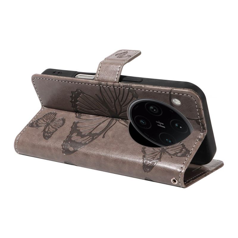 Lederhüllen Für Oppo Find X8 Pro Riesige Schmetterlinge
