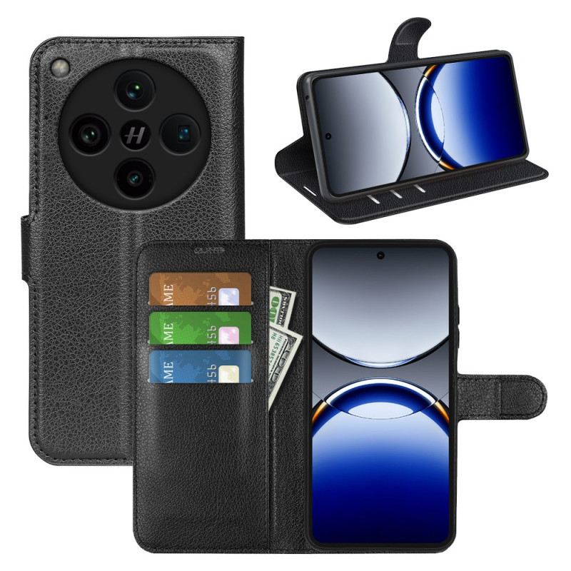 Lederhüllen Oppo Find X8 Pro Handyhülle Klassisches Litschi-kunstleder