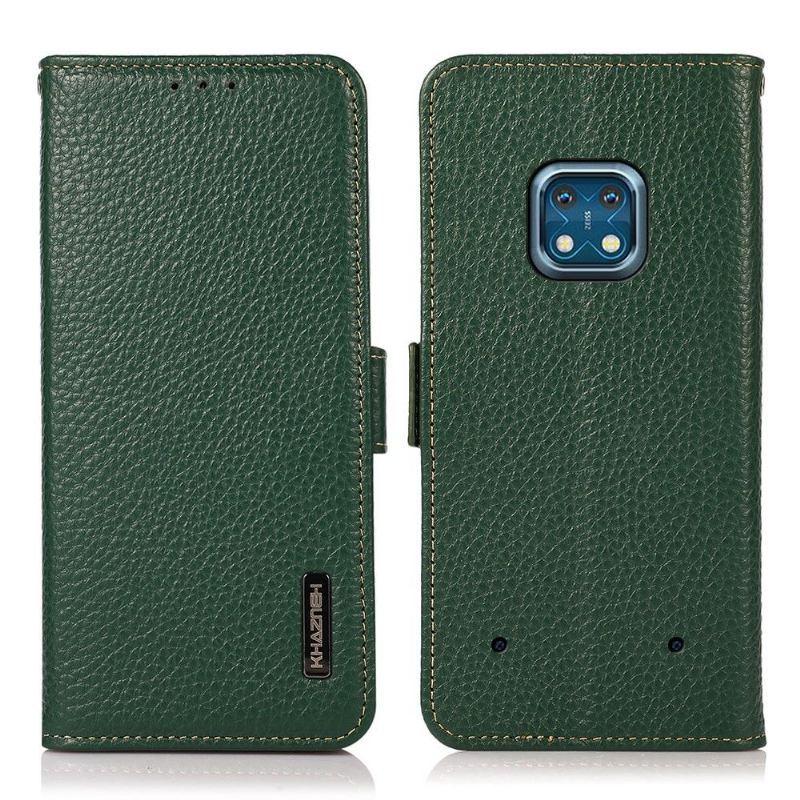 Flip Case Für Nokia XR20 Khazneh Genarbtes Glänzendes Leder
