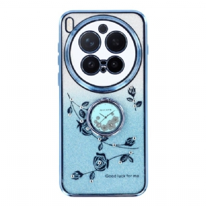 Hülle Für Vivo X300 Pro Ringhalter Mit Blumen Und Strasssteinen