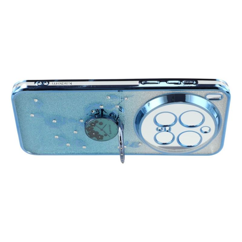 Hülle Für Vivo X300 Pro Ringhalter Mit Blumen Und Strasssteinen