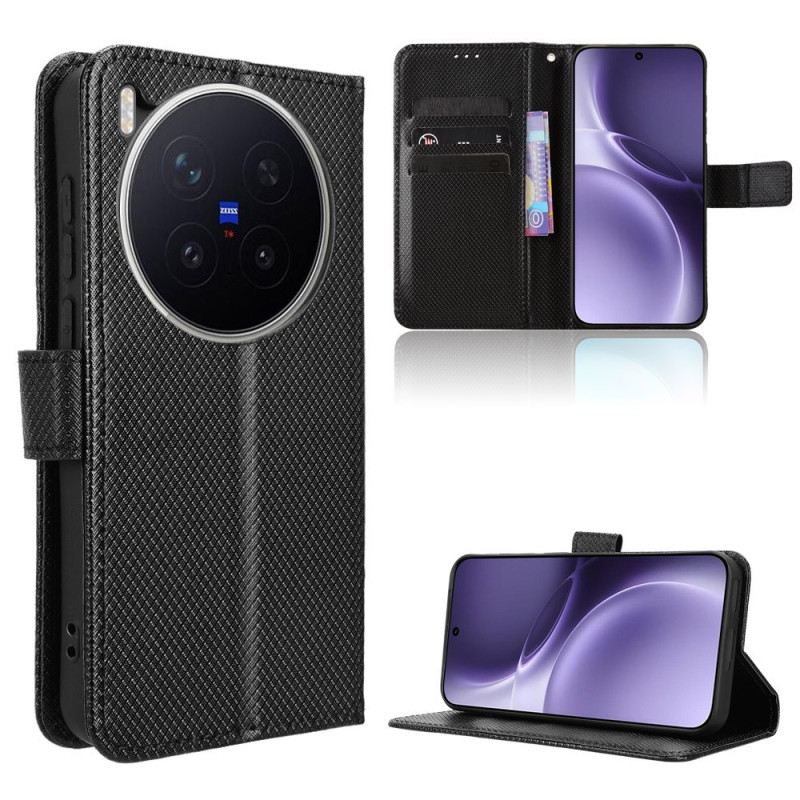 Lederhüllen Vivo X300 Pro Diamantstruktur