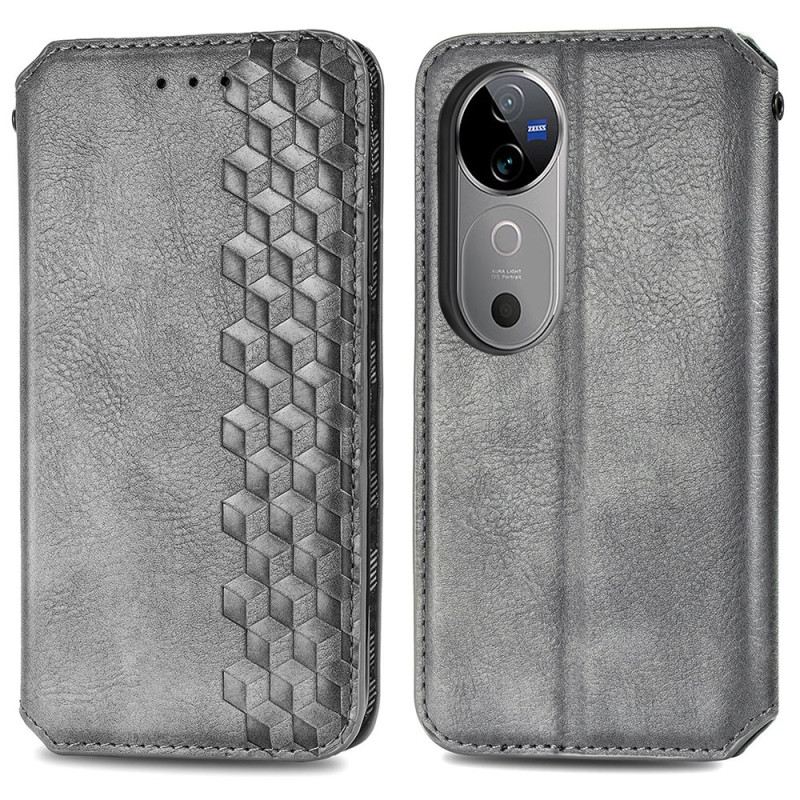 Flip Case Vivo V40 5g Handyhülle Wildlederoptik Mit Rautenmuster