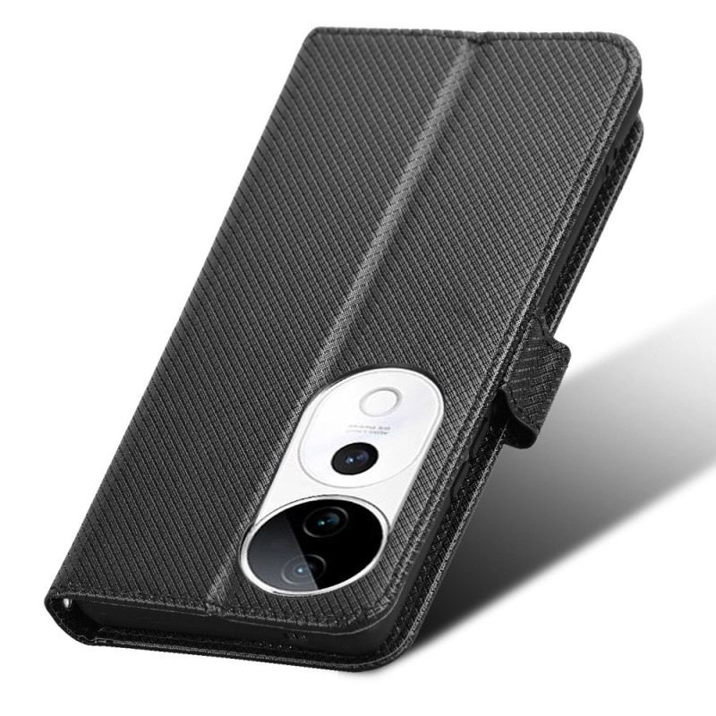 Lederhüllen Vivo V40 5g Diamantstruktur