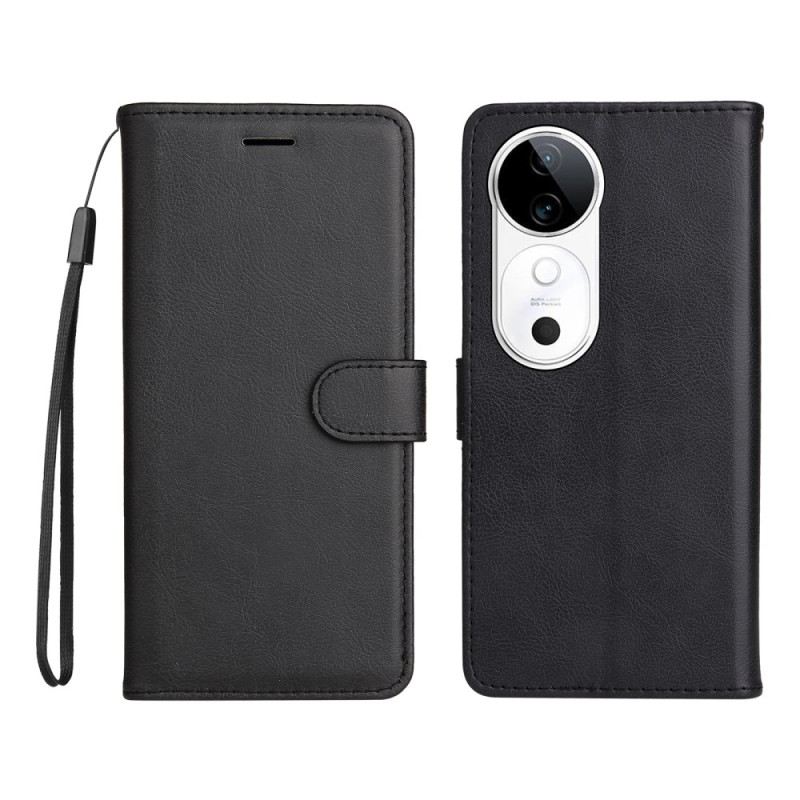 Lederhüllen Vivo V40 5g Handyhülle Lederriemen-effekt