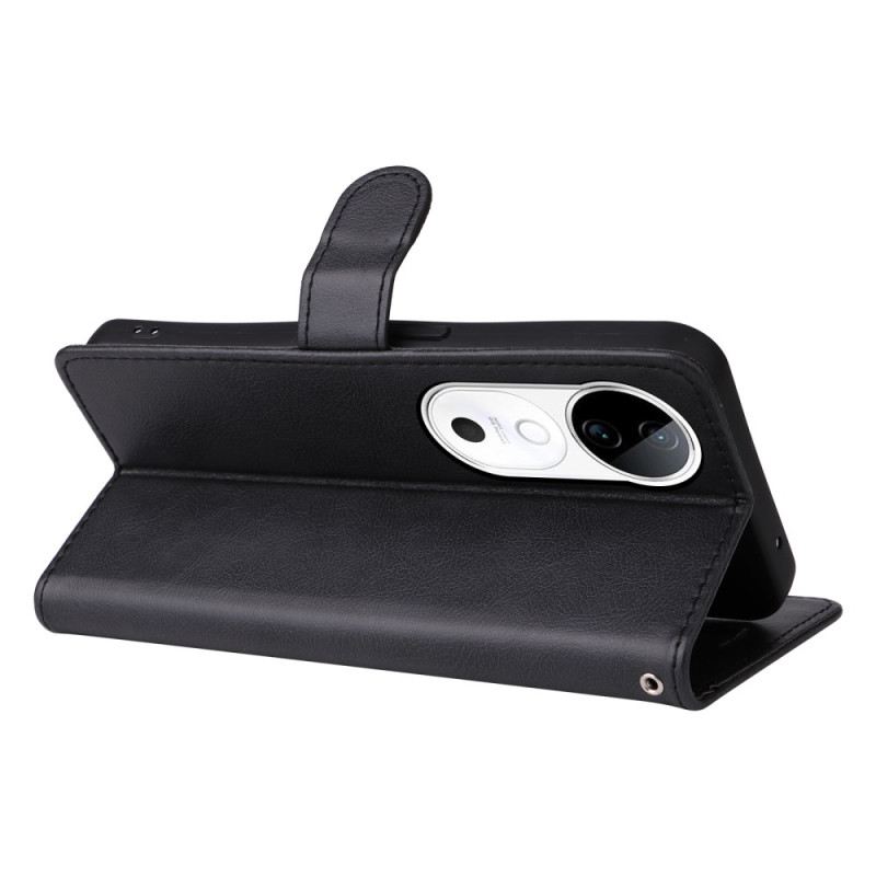 Lederhüllen Vivo V40 5g Handyhülle Lederriemen-effekt