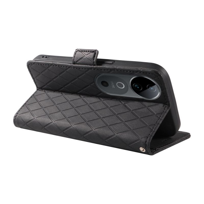 Lederhüllen Vivo V40 5g Handyhülle Rautenmuster
