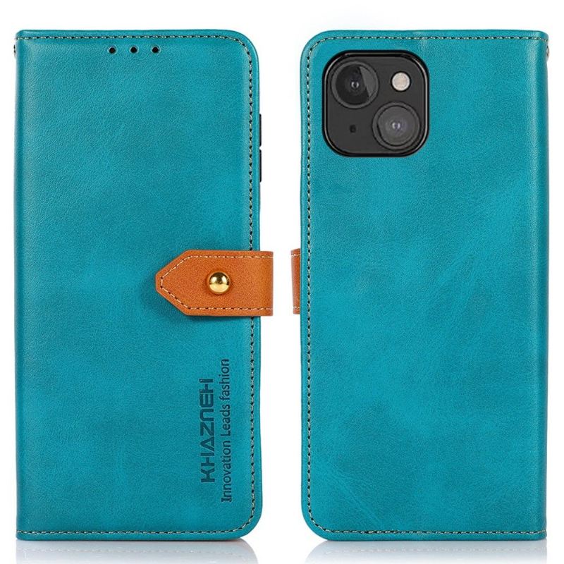 Lederhüllen Für iPhone 13 Schutzhülle Khazneh Zweifarbiges Kunstleder
