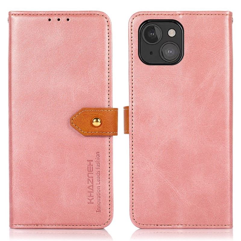 Lederhüllen Für iPhone 13 Schutzhülle Khazneh Zweifarbiges Kunstleder