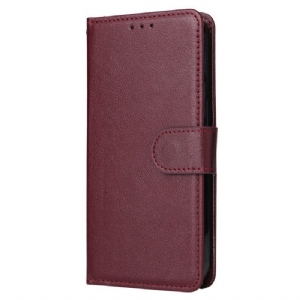 Flip Case Für iPhone 15 Plus Mit Kordel Klassischer Lederstil Mit Riemen
