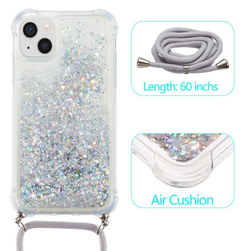 Handyhülle Für iPhone 15 Plus Mit Kordel Paillettenkordel