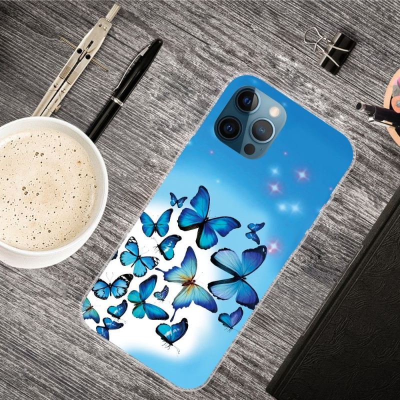 Hülle Für iPhone 13 Pro Max Blaue Schmetterlinge