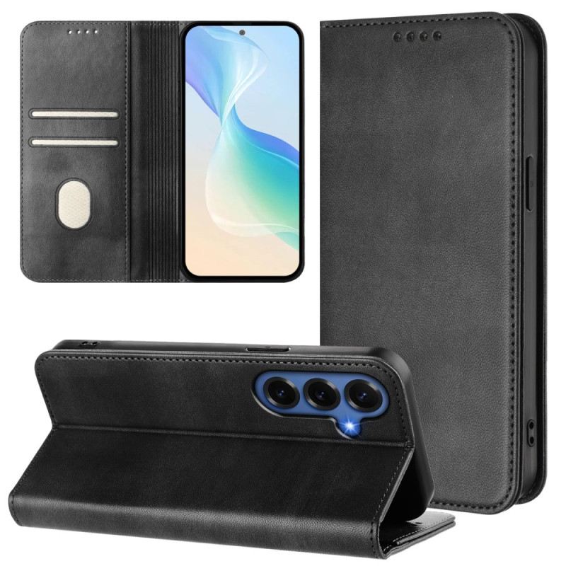 Flip Case Samsung Galaxy S26 Plus Handyhülle Strukturierter Rfid-schutz Im Retro-stil