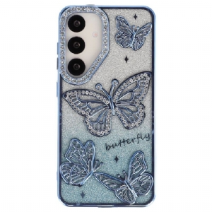 Hülle Für Samsung Galaxy S26 Plus 3d-schmetterlinge Und Strasssteine