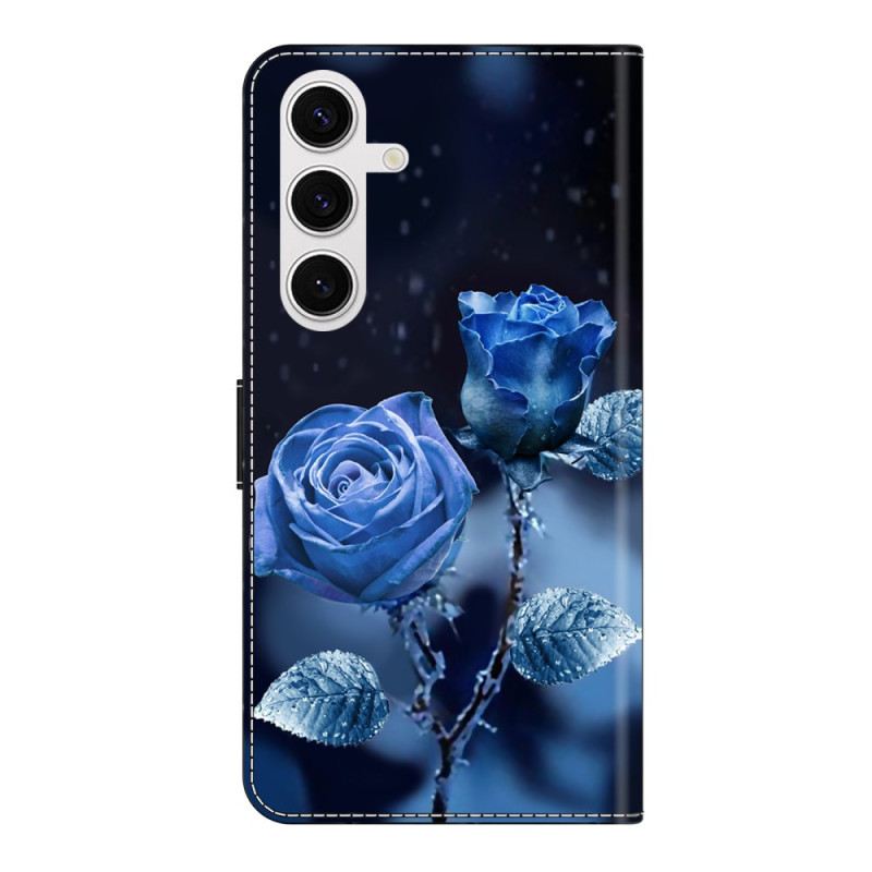 Lederhüllen Für Samsung Galaxy S26 Plus Blaue Rosen