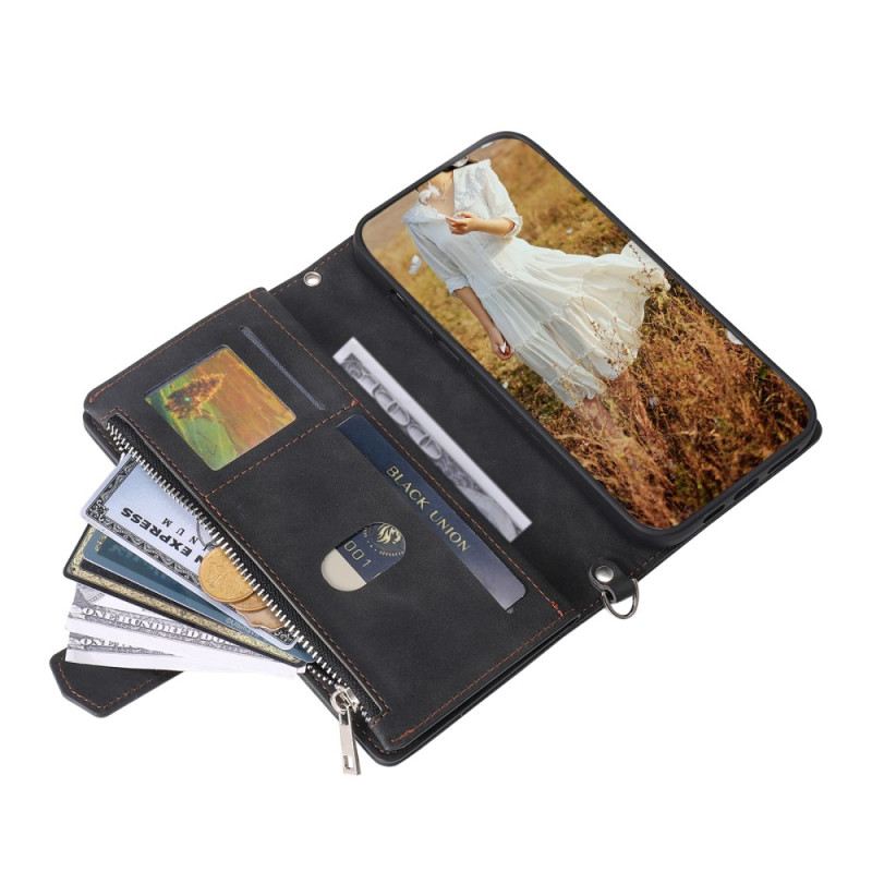 Lederhüllen Für Samsung Galaxy S26 Plus Gesteppte Geldbörse Mit Riemen