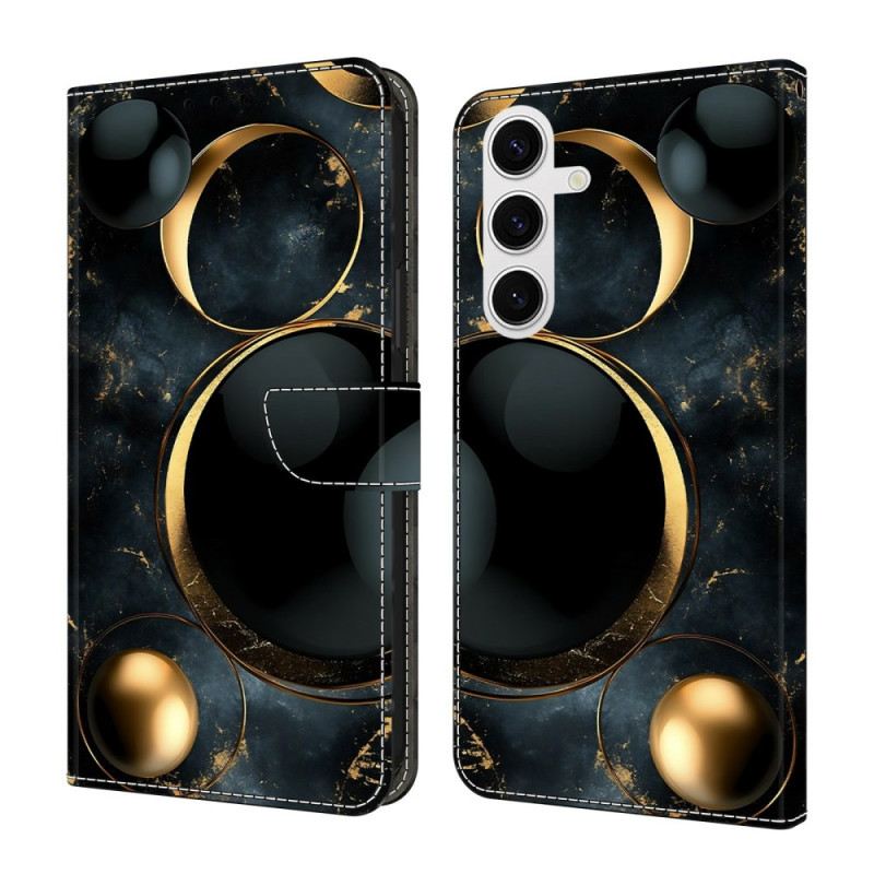 Lederhüllen Für Samsung Galaxy S26 Plus Goldene Ringe