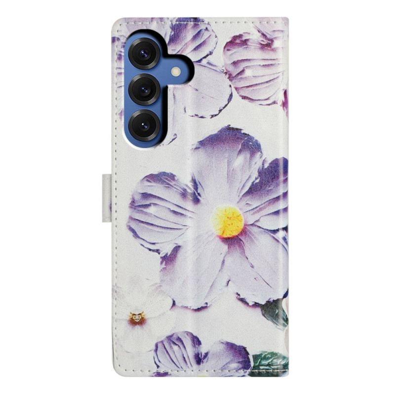 Lederhüllen Für Samsung Galaxy S26 Plus Lila Blumen