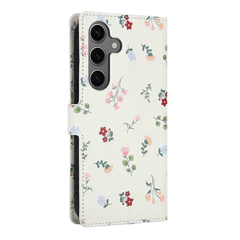 Lederhüllen Für Samsung Galaxy S26 Plus Riemen Mit Blumenmuster