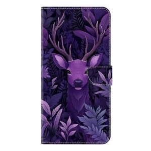Lederhüllen Für Samsung Galaxy S26 Plus Violettes Hirschmotiv