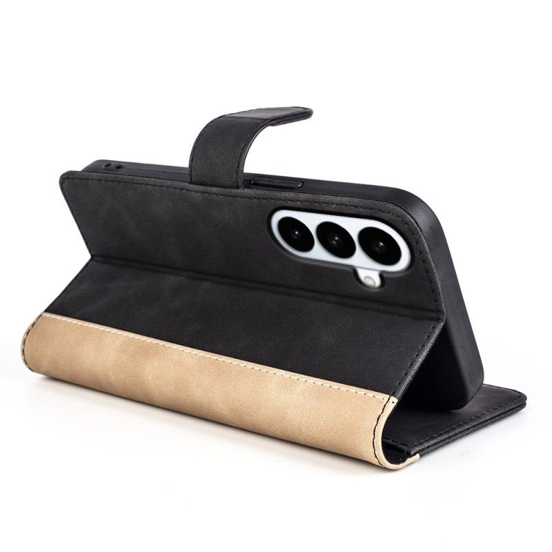 Lederhüllen Für Samsung Galaxy S26 Plus Zweifarbige Grafik