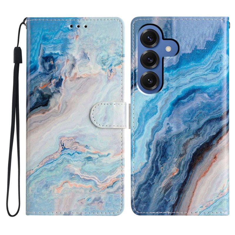Lederhüllen Samsung Galaxy S26 Plus Blauer Marmor