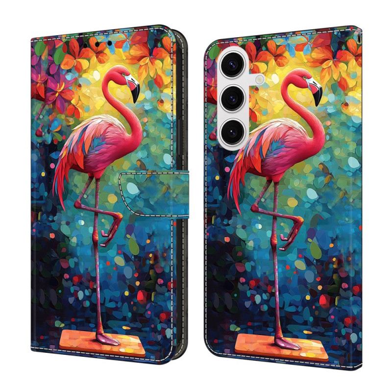 Lederhüllen Samsung Galaxy S26 Plus Handyhülle Flamingo-kunst
