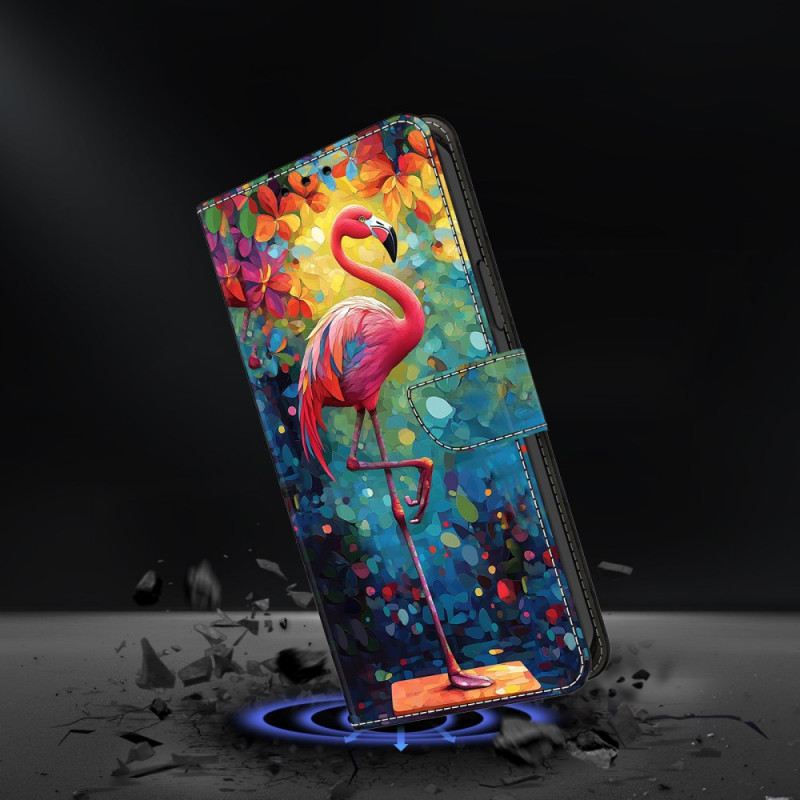 Lederhüllen Samsung Galaxy S26 Plus Handyhülle Flamingo-kunst
