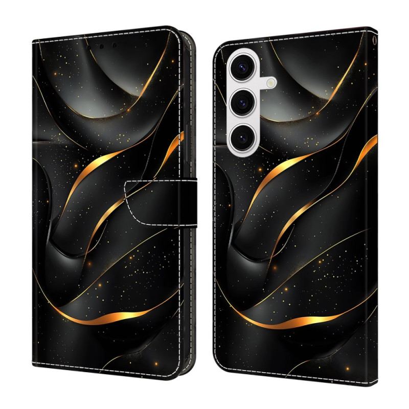 Lederhüllen Samsung Galaxy S26 Plus Handyhülle Goldenes Band